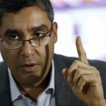 Venezuela's Interior and Justice Minister and intelligence service head Miguel Rodriguez Torres speaks during an interview with Reuters in Caracas