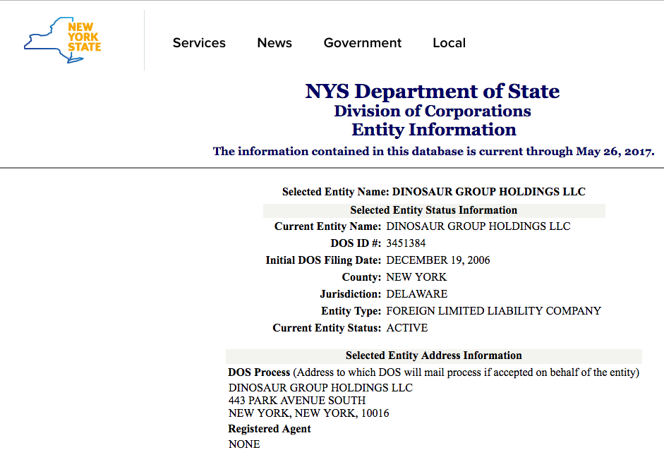 Registro empresarial de Nueva York