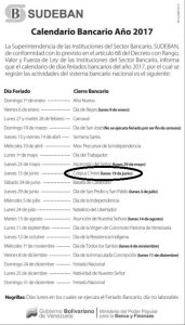 Dias bancarios 2017