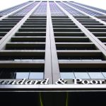 The Standard & Poor's Corp. sign is displayed outside of the