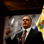 Venezuela’s Chief Prosecutor Tarek William Saab talks to the media during a news conference in Caracas