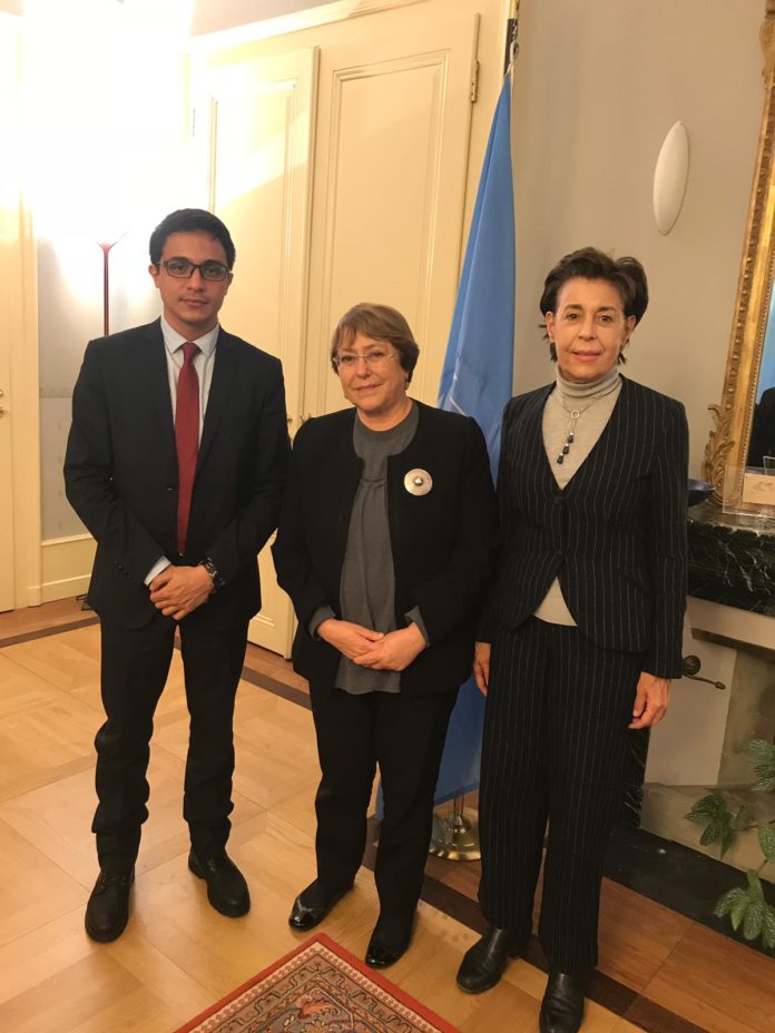 Lorent Saleh Michelle Bachelet y Antonieta Lopez