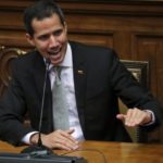 Venezuelan opposition leader Juan Guaido attends a meeting with public employees in Caracas