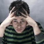 portrait of young sad male